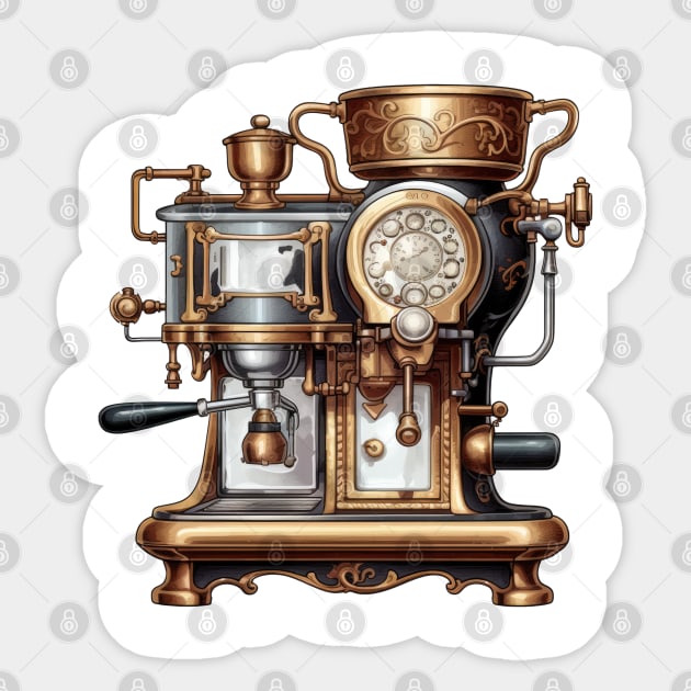 Vintage Coffee Maker Sticker by Chromatic Fusion Studio